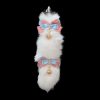 40cm Fox Real Fur Tail with Satin Ribbon Dance & Pink Blue Bow - Anal Plug with Bell