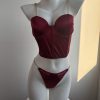 Sexy Metal Chain Satin Sling Lingerie for Women