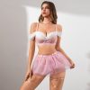 Sheer Tulle Mini Skirt Lingerie Set - Cute Girly Sexy Underwear