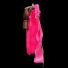 40cm Fluorescent Pink Fox Fur Tail Plug with Rose Red Bow and Bell