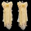40cm Real Fox Fur Tail Anal Plug with Light Yellow Bow and Bell