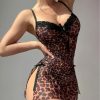 Leopard Print Sexy Sling Mini Skirt Lingerie for Women