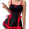 Sexy Black & Red Nurse Lingerie Costume for Women