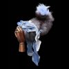 Gray Blue 40CM Voice-Controlled Racket Electric Fox Tail with Cute Bow and Bell