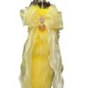 40cm Yellow Fox Fur Tail Anal Plug with Detachable Bow and Bell