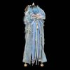 40CM Lake Blue Fox Tail - Real Wool Cosplay Prop with Bell Accent