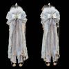 40CM Lake Blue Fox Tail - Real Wool Cosplay Prop with Bell Accent