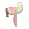 Voice-Controlled Pink Fox Tail Butt Plug with Lace Bow and Bell