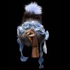 Gray Blue 40CM Voice-Controlled Racket Electric Fox Tail with Cute Bow and Bell