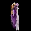 Deep Purple Fox Fur Tail Anal Plug with Bowknot Bell - Luxury Craftsmanship