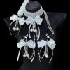 Blue Fox Tail Butt Plug with Bell Nipple Clamps
