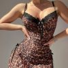 Leopard Print Sexy Sling Mini Skirt Lingerie for Women