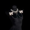 Champagne Rhinestone Palace Necklace with Bow - Sexy Chest Chain Jewelry