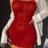 Lace Halter See-Through One-Piece Lingerie with Oversleeves