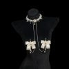 Chunhe Champagne Bow Rhinestone Palace Style Necklace Chest Chain