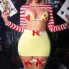 Sexy Retro Clown Lingerie with Split Straps