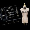 Black Gold Fox Fur Tail Collar with Bell & Anal Plug - Sexy Nightwear Accessory