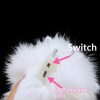 Snow White Fox Fur Tail Butt Plug - Voice Activated Electric Racket 40cm