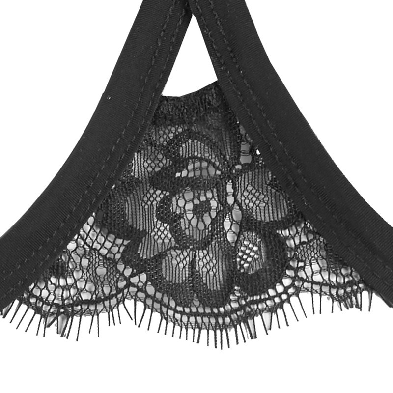 Eyelash Lace Elastic Jumpsuit with Free Hanging Neck - Image 3