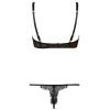 Black Eyelash Lace Bra & Panty Set - Thin Cup, Steel Ring, Low Waist Sexy Lingerie