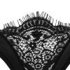 Black Eyelash Lace Bra & Panty Set - Thin Cup, Steel Ring, Low Waist Sexy Lingerie