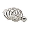 Men's Stainless Steel Chastity Lock with Anal Plug - Heavy-Duty Penis Cage Device