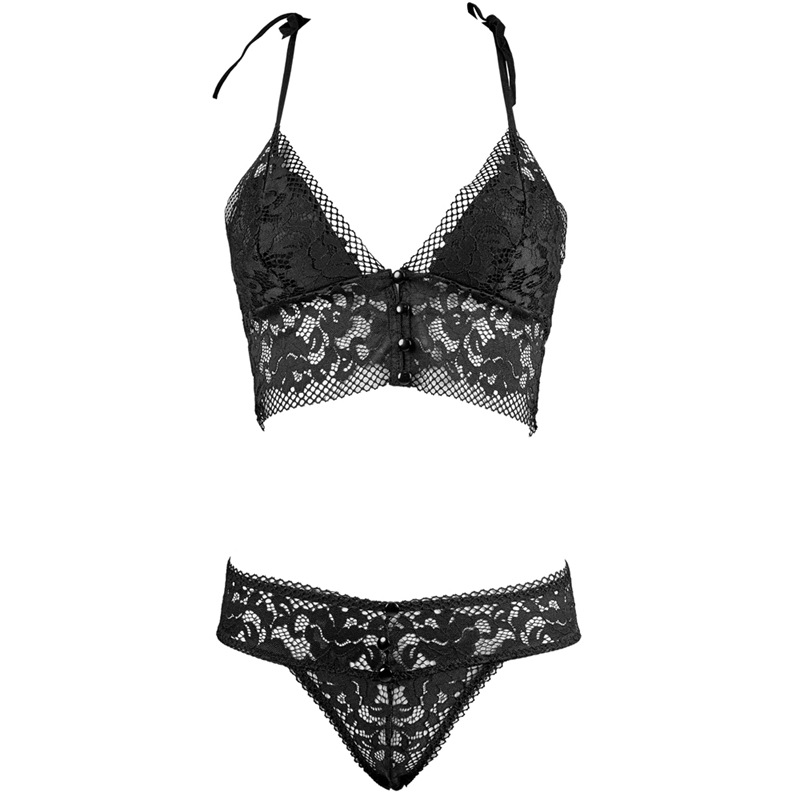Black Lace Thin Cotton Bra for Women - Image 3