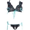 Sexy Bowknot Hollow Out Lingerie Set for Large Bust Women - Sheer Mesh Ruffled Babydoll