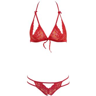Guerlain Sexy Lace Strawberry Open Bust Bra & Panty Set