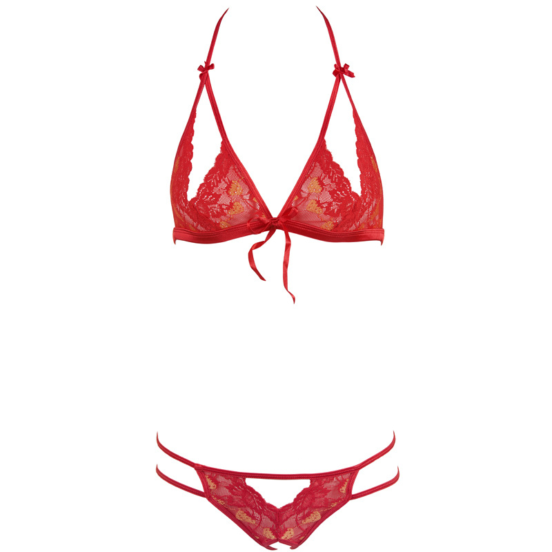 Guerlain Sexy Lace Strawberry Open Bust Bra & Panty Set - Image 2