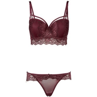 Lace Push-Up Bra Set for Women – Thin Top, Thick Bottom, Underwired Sexy Intimates