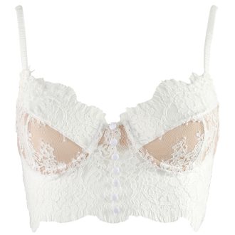 FOR LOVE Lemon Eyelash Lace Mesh Vest – Fairy Style Sling Top