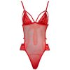 Sexy Black Red Lace Gauze Backless Jumpsuit for Women
