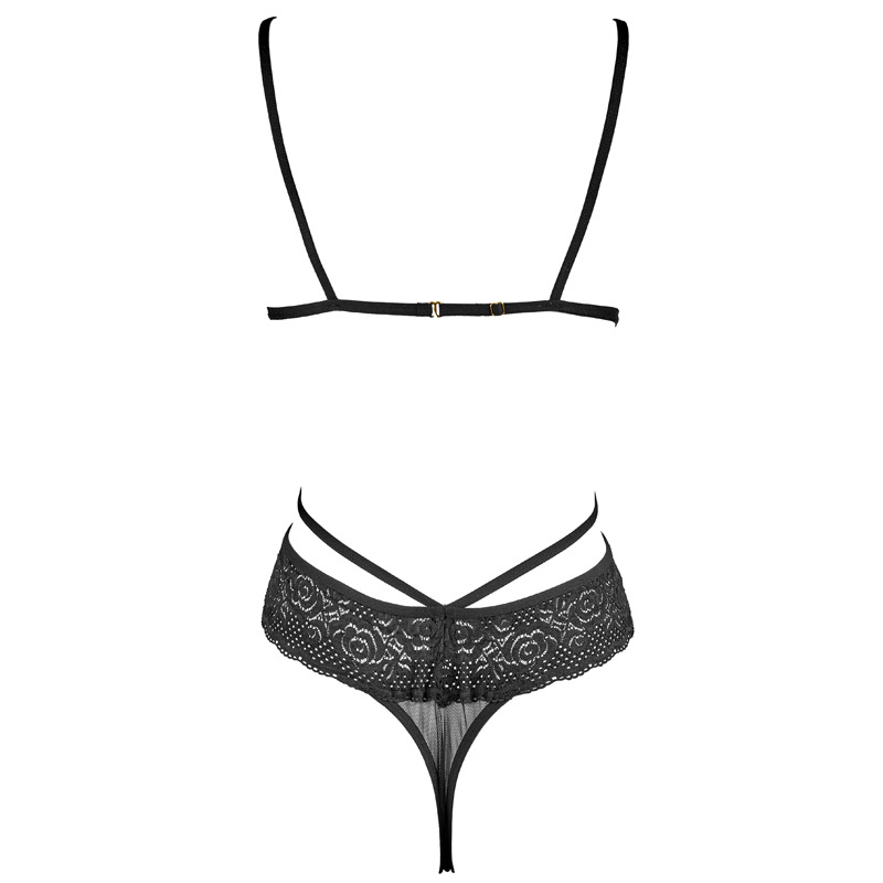 Sexy Black Red Lace Gauze Backless Jumpsuit for Women - Image 2