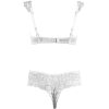 pure white lace sponge steel support Dew bra mid-waist free underwear women's sexy lingerie suit