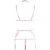 Pink Floral Lace Halter Thong Set with Adjustable Straps