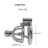 Metal Penis Cage Chastity Lock with Catheter for Men - Discreet Adult Restraint Toy