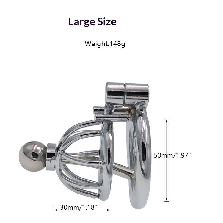 Chastity device chastity lock metal penis cage with catheter men go out to wear adult products sex toys restraint - Image 9