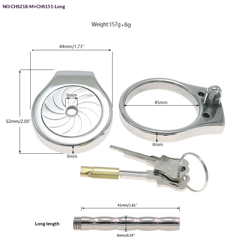 Beautiful stainless steel thickened flat chastity lock men go out to wear chastity sex tool lock bird with hollow tube - Image 11