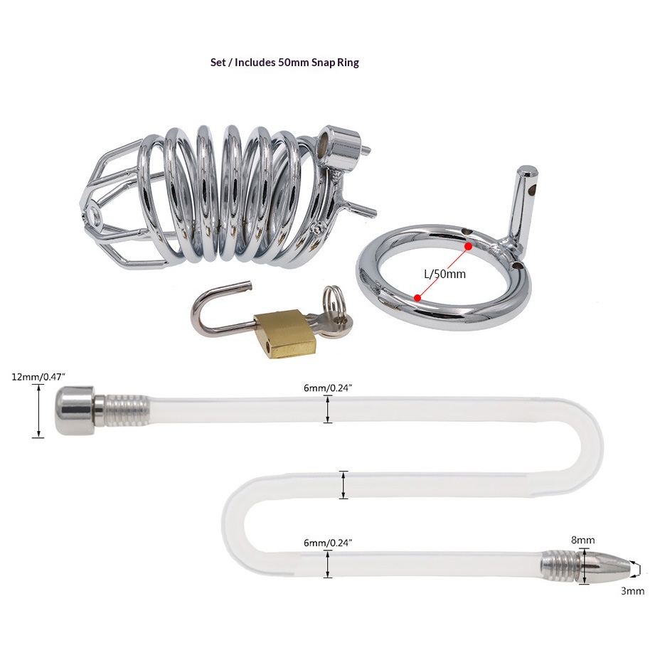 Ultra-Long Snake Chastity Lock for Men - Black/Silver Two-Tone Discreet Wear - Image 11