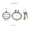 Stainless steel hollow flat short breathable chastity lock