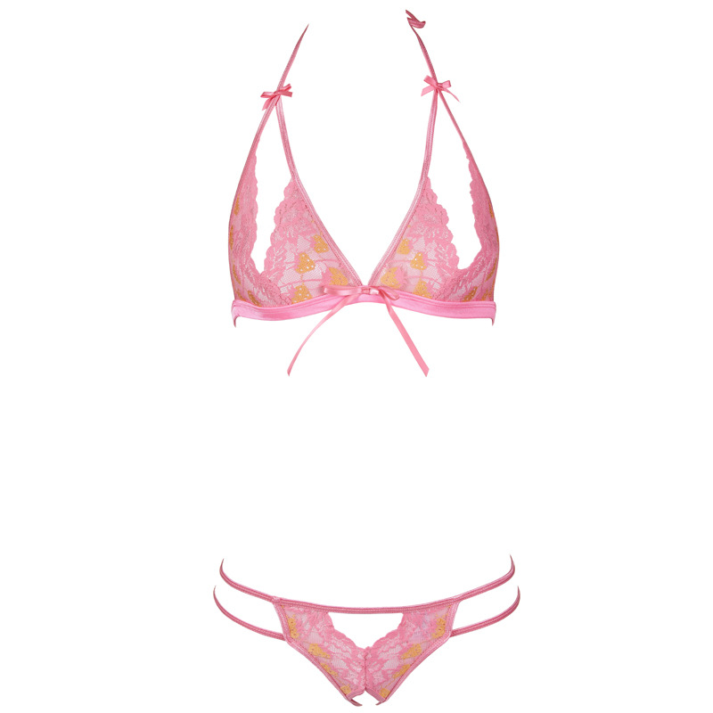Guerlain Sexy Lace Strawberry Open Bust Bra & Panty Set - Image 4