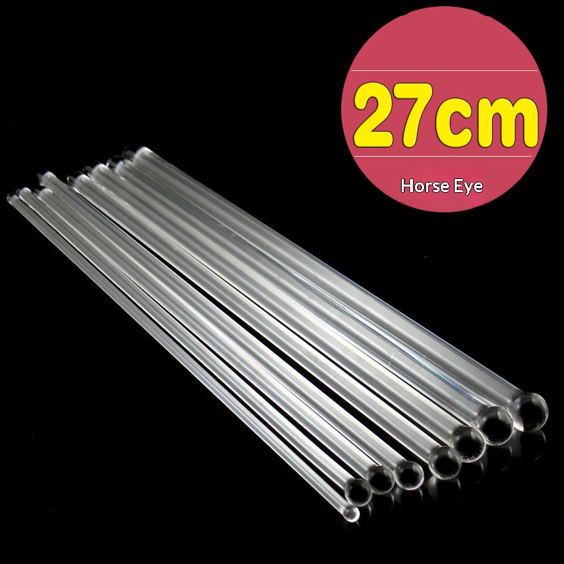 Ultra-long horse eye glass rod urethral plug men's and women's sex toys urethral masturbation beads passion sex toys 27cm long