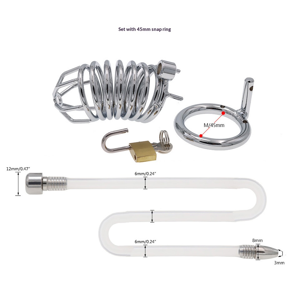 Ultra-Long Snake Chastity Lock for Men - Black/Silver Two-Tone Discreet Wear - Image 10