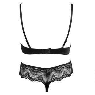 Sexy Lace Bra & Panty Set – Thin Cup, Steel Ring, Low Waist Stretch