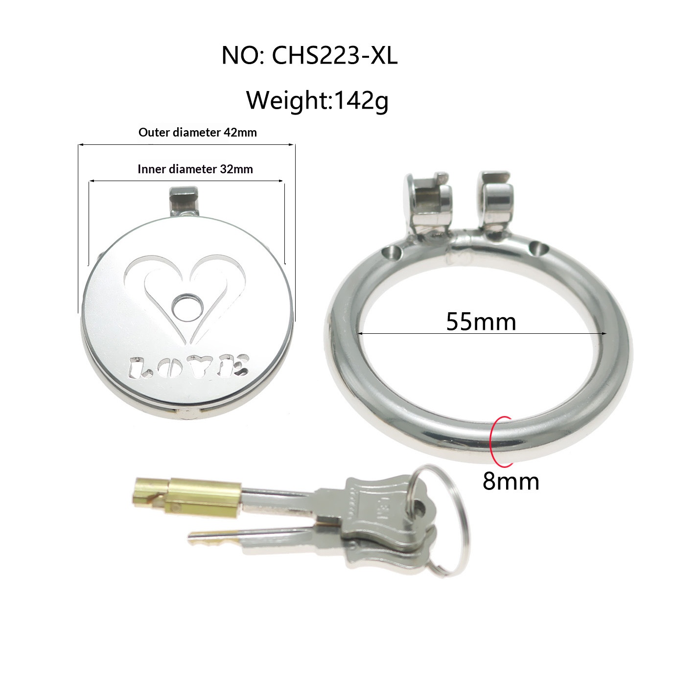 Fun Tablet Chastity Lock Sex Tool Penis Cage Love Letter Chastity Device Men Wear Lock for Long-Term Wear When Going Out - Image 9