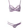 Pink Floral Lace Halter Thong Set with Adjustable Straps