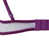 Dew Purple Embroidered Bra & Low Waist Pants Set with Steel Ring Flash Shoulder Strap