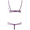 Dew Purple Embroidered Bra & Low Waist Pants Set with Steel Ring Flash Shoulder Strap
