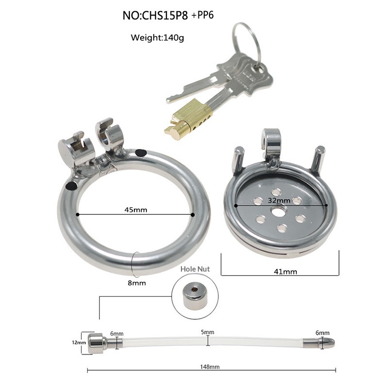 flat chastity lock CB chastity cleaner penis cage fake mother props sex tools adult toys 5mm novice - Image 7